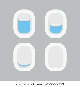 Airplane Window Icon Set Vector Design.