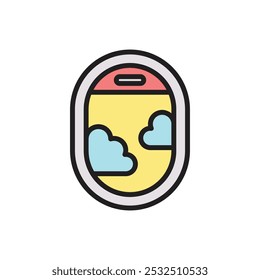 Airplane Window Icon Vector Illustration
