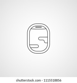 Airplane window. Line icon