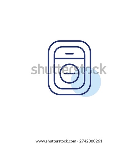 Airplane window and minus. Flight cancelled, seat booking removed or unavailable. Pixel perfect, editable stroke vector icon
