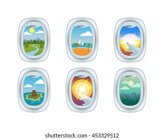 Airplane window nature outdoor landscape view