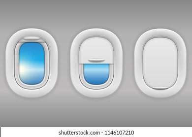 airplane window porthole stock vector illustration isolated on white background