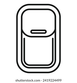 Airplane window travel icon outline vector. Seat air. Runway chair fly