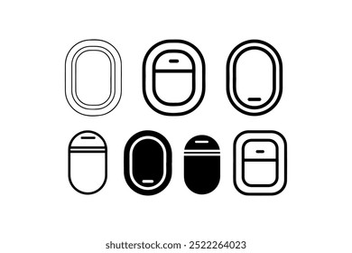 Airplane window vector icon set collection. Vector illustration design.