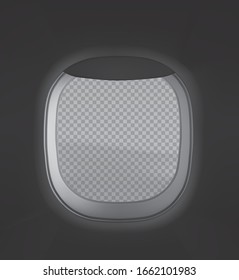 Airplane window. Vector illustration isolated on white white background. Ready for your design, promo and ect. EPS10.	
