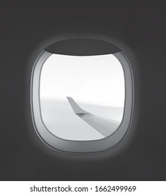 Flugzeugfenster. Vektorillustration einzeln auf weißem Hintergrund. Bereit für Ihr Design, Promo und vieles mehr. EPS10.	
