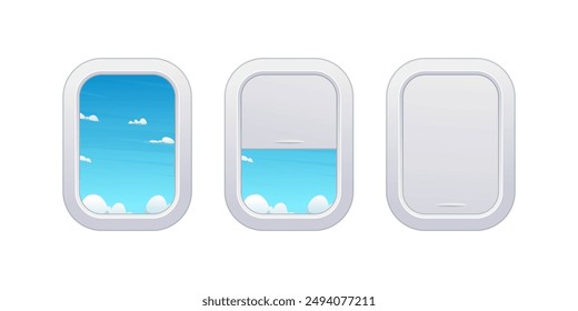 Airplane Window vector isolated on white background.