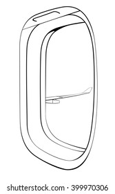 AIRPLANE WINDOWS. SKY.LINE