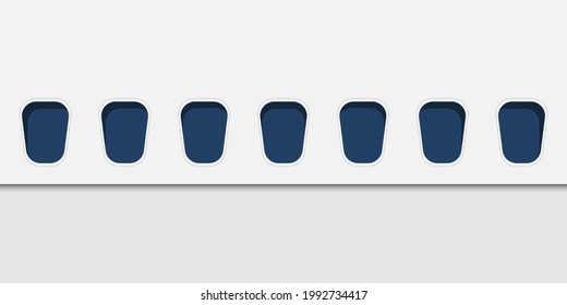 Airplane windows. Tourism concept. Vector illustration. EPS 10.