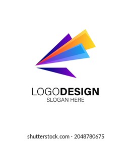 Airplane wing logo design template