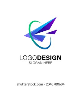 Airplane wing logo design template