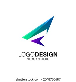 Airplane wing logo design template