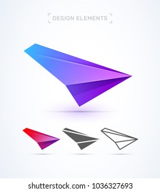 Airplane wing logo template. Material design, flat and line art style. Application, corporate identity icon