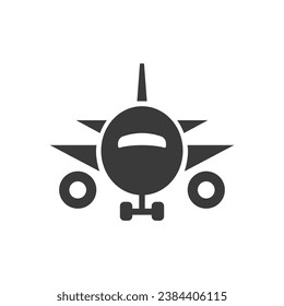Airplane Wings Icon Vector Isolated Black and White Design Graphic