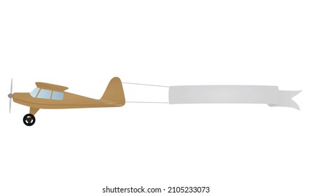 Airplane wingspan with white ribbon. vector