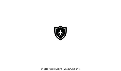 airplane within a shield emblem design a striking visual silhouette