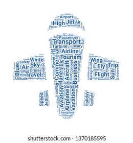 airplane word cloud. tag cloud about airplane