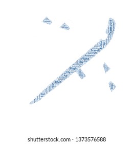 airplane word cloud. tag cloud about airplane