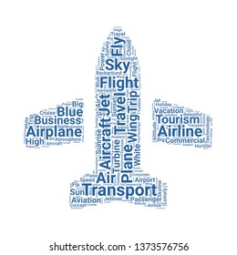 airplane word cloud. tag cloud about airplane