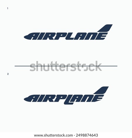 AIRPLANE wordmark lettering logotype design concept. Airplane logo Vector illustration template