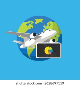 Airplane with Worldwide Data Visualization
