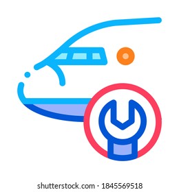 Airplane Wrench Icon Vector. Outline Airplane Wrench Sign. Isolated Contour Symbol Illustration