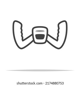 Airplane yoke steering outline icon vector isolated svg