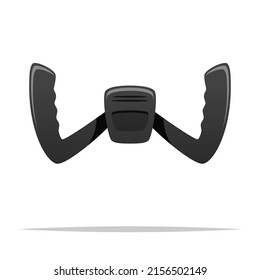 Airplane Yoke Steering Wheel Vector Isolated Illustration