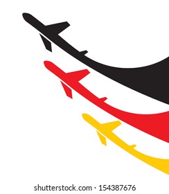 Airplanes background with Germany flag