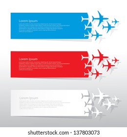 Airplanes banners - vector illustration