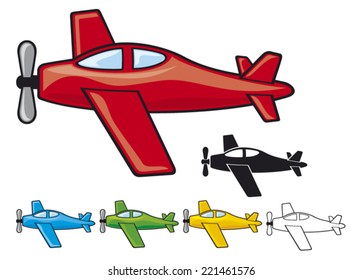 airplanes collection vector illustration