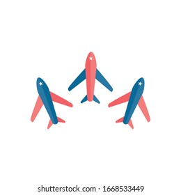 Aviones diseño de icono de estilo plano, transporte de vuelo avión vuelo avión vuelo avión avión vuelo avión y tema del cielo Ilustración de vectores