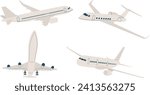 airplanes flying in flat style vector