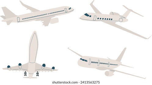 airplanes flying in flat style vector