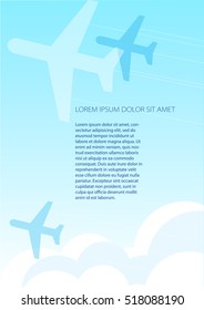 Airplanes flying in the sky. 