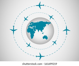 Airplanes and globe