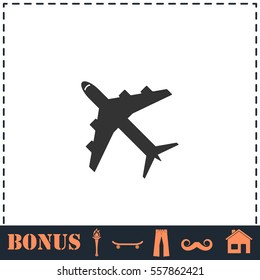 Airplanes icon flat. Simple vector symbol and bonus icon