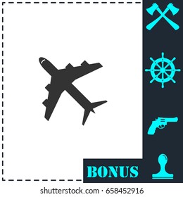 Airplanes icon flat. Simple vector symbol and bonus icon