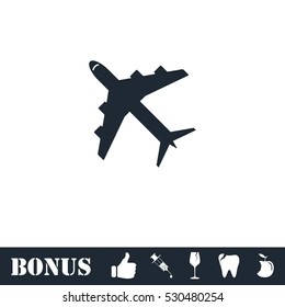 Airplanes icon flat. Vector illustration symbol and bonus pictogram