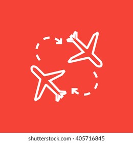 Icono de línea de aviones.