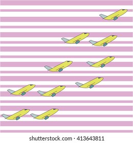Airplanes. Lines.  Vector illustration. you can use this for the poster , background, wallpaper .