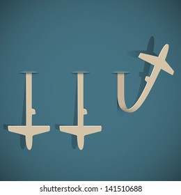 Airplanes paper. Vector illustration