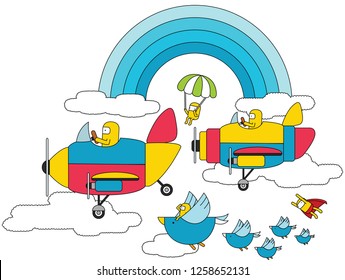 Airplanes and paratroopers