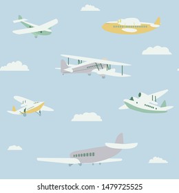 Airplanes pattern seamless design illustration