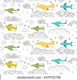 Airplanes pattern seamless design illustration