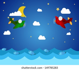 Airplanes and sea