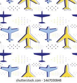 Airplanes seamless pattern geometric style design
