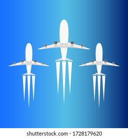 Airplanes set vector illustration design isolated aviation