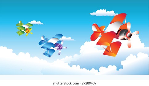 airplanes in the sky