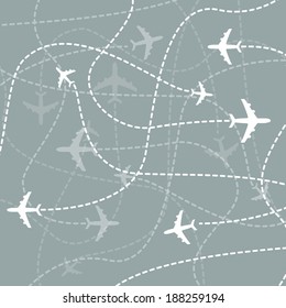 Airplanes traces scheme - illustration